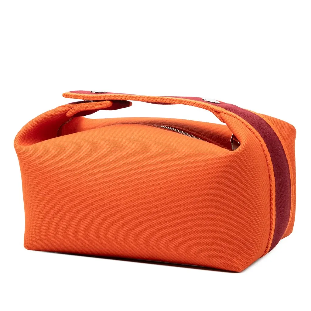 Hermès Small Toile Bride A Brac Case Orange Canvas Very good - Back View