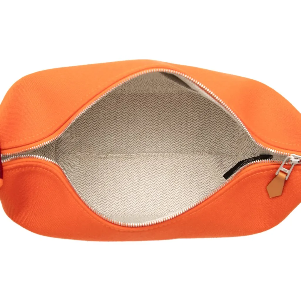 Hermès Small Toile Bride A Brac Case Orange Canvas Very good - Model View