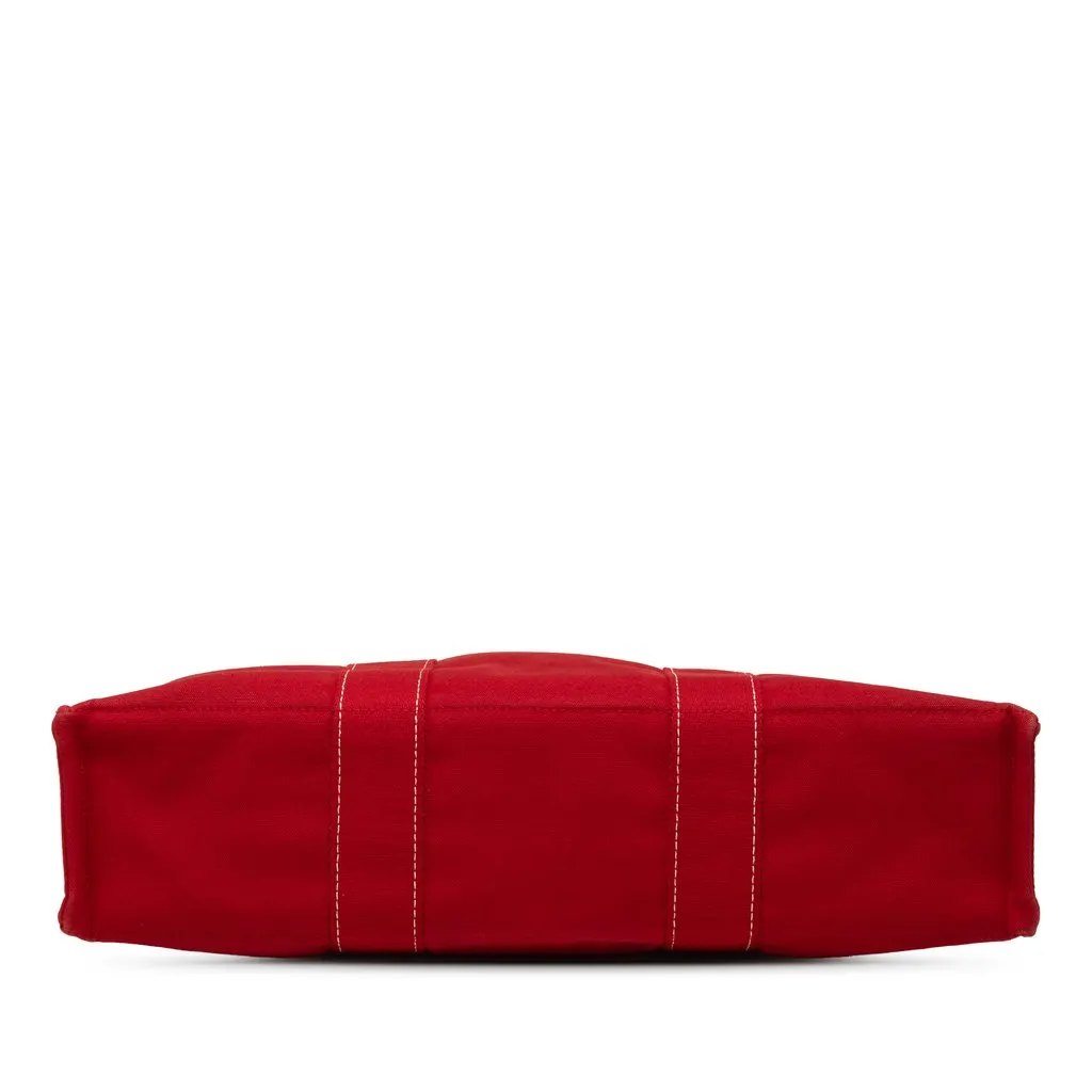 Hermès Canvas Sac Deauville MM Red Very good - Inside View