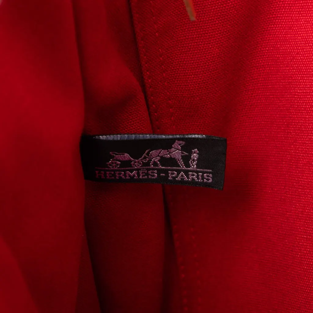 Hermès Canvas Sac Deauville MM Red Very good - Box View