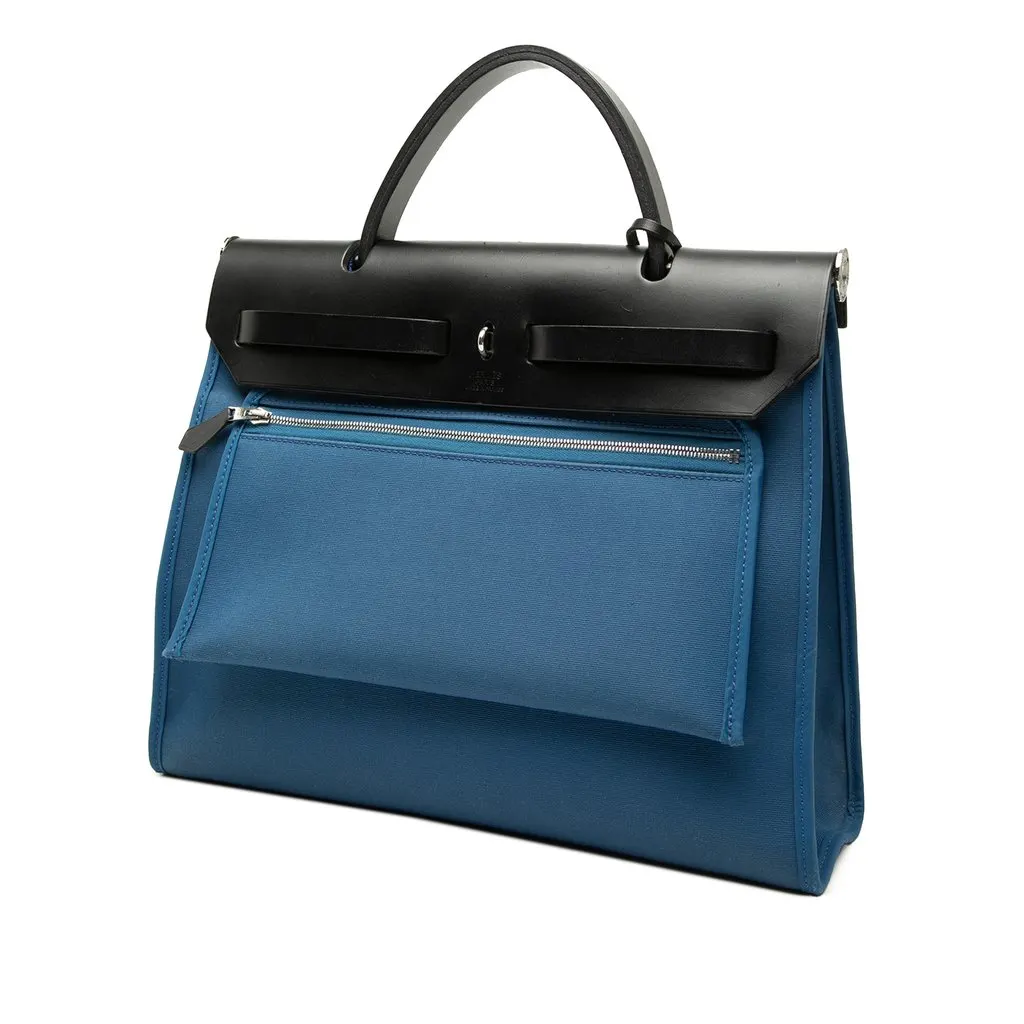 Hermès Toile Herbag Zip 31 Blue Very good - Back View