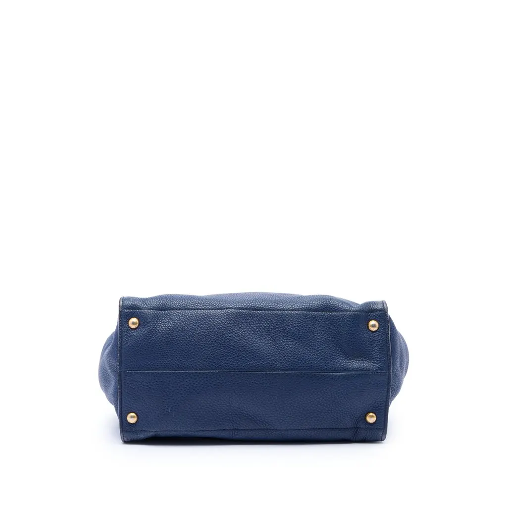 Prada Vitello Daino Open Convertible Tote Blue Leather Very good - Inside View