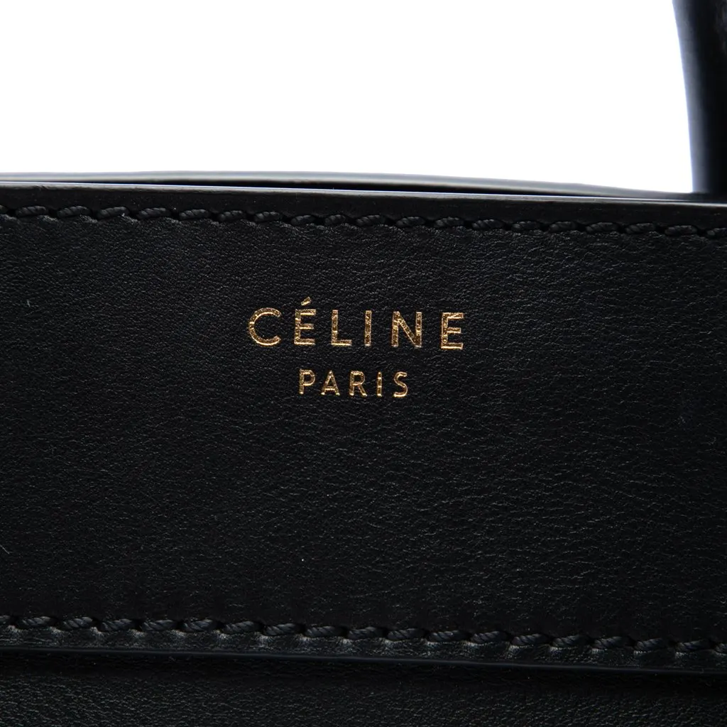 Celine Mini Leather Luggage Tote Black Leather Very good - Box View