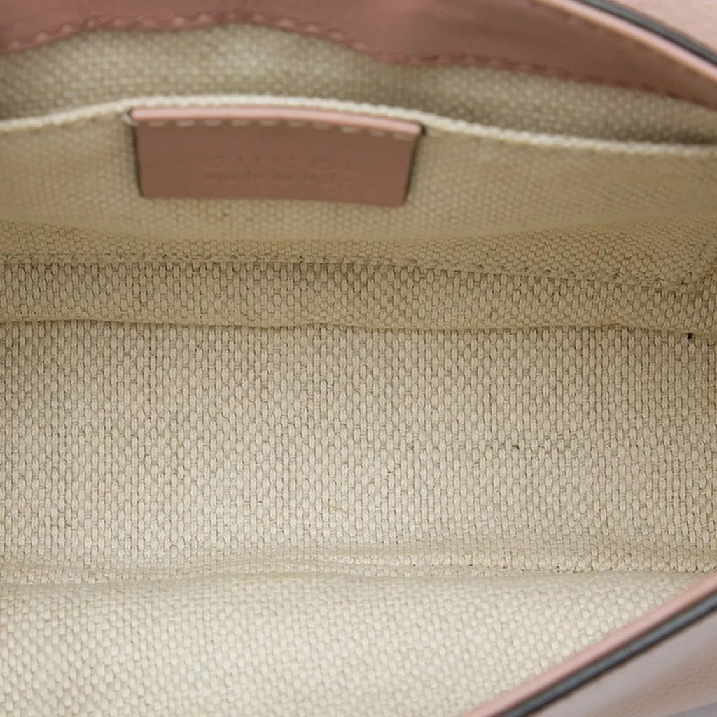 Gucci Small Patent Soho Chain Flap Crossbody Brown Leather Good - Model View