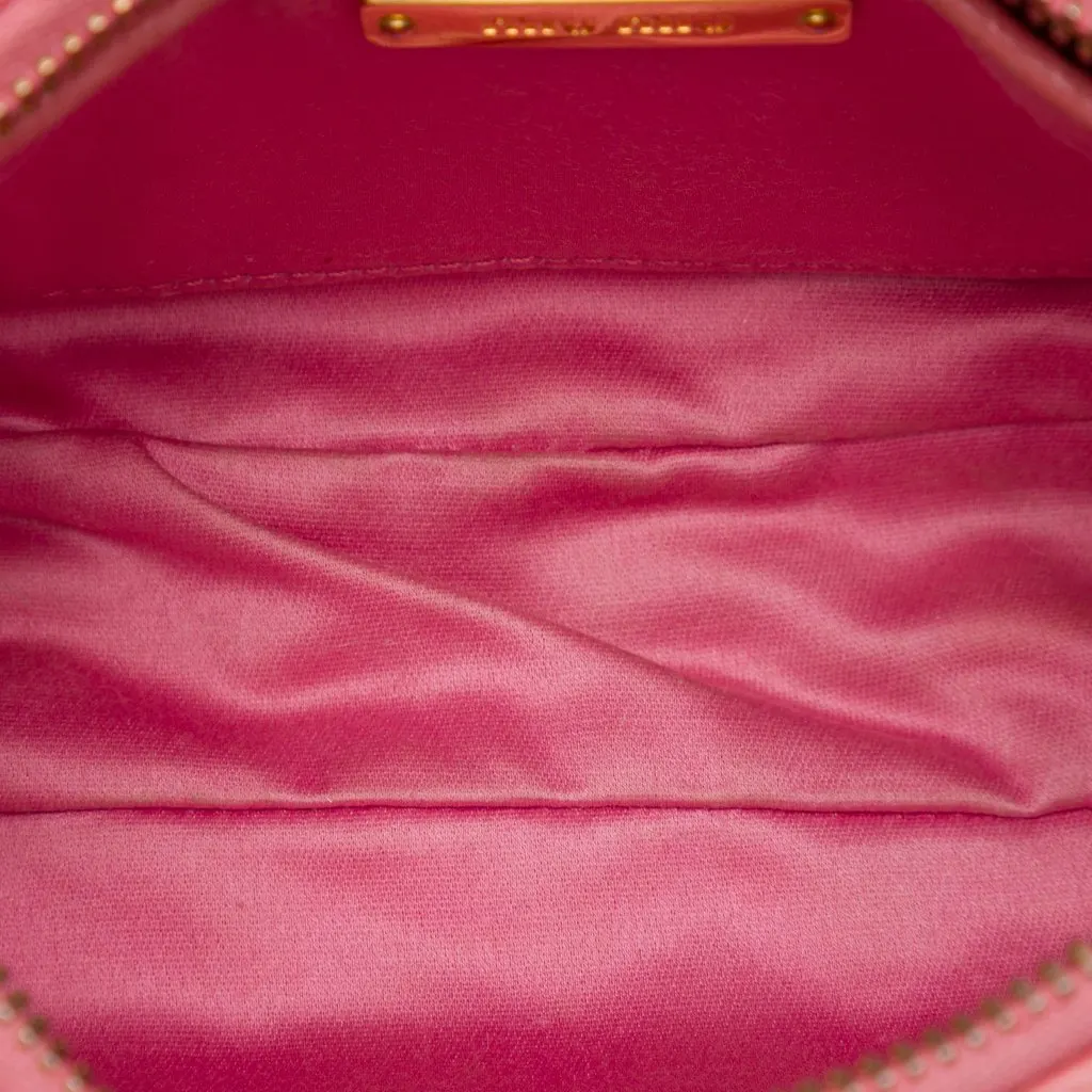Miu Miu Matelasse Nappa Chain Satchel Pink Leather Good - Model View