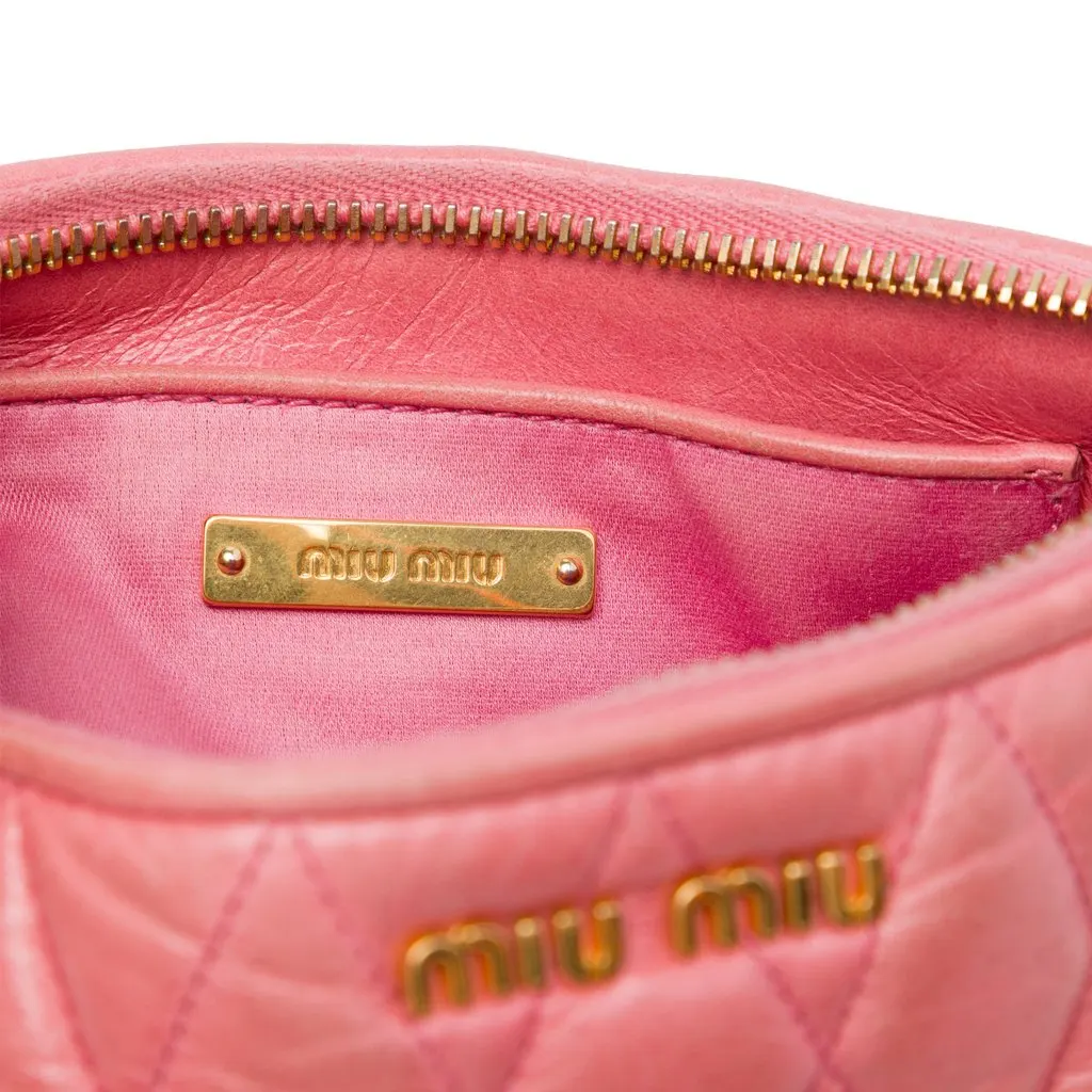 Miu Miu Matelasse Nappa Chain Satchel Pink Leather Good - Box View