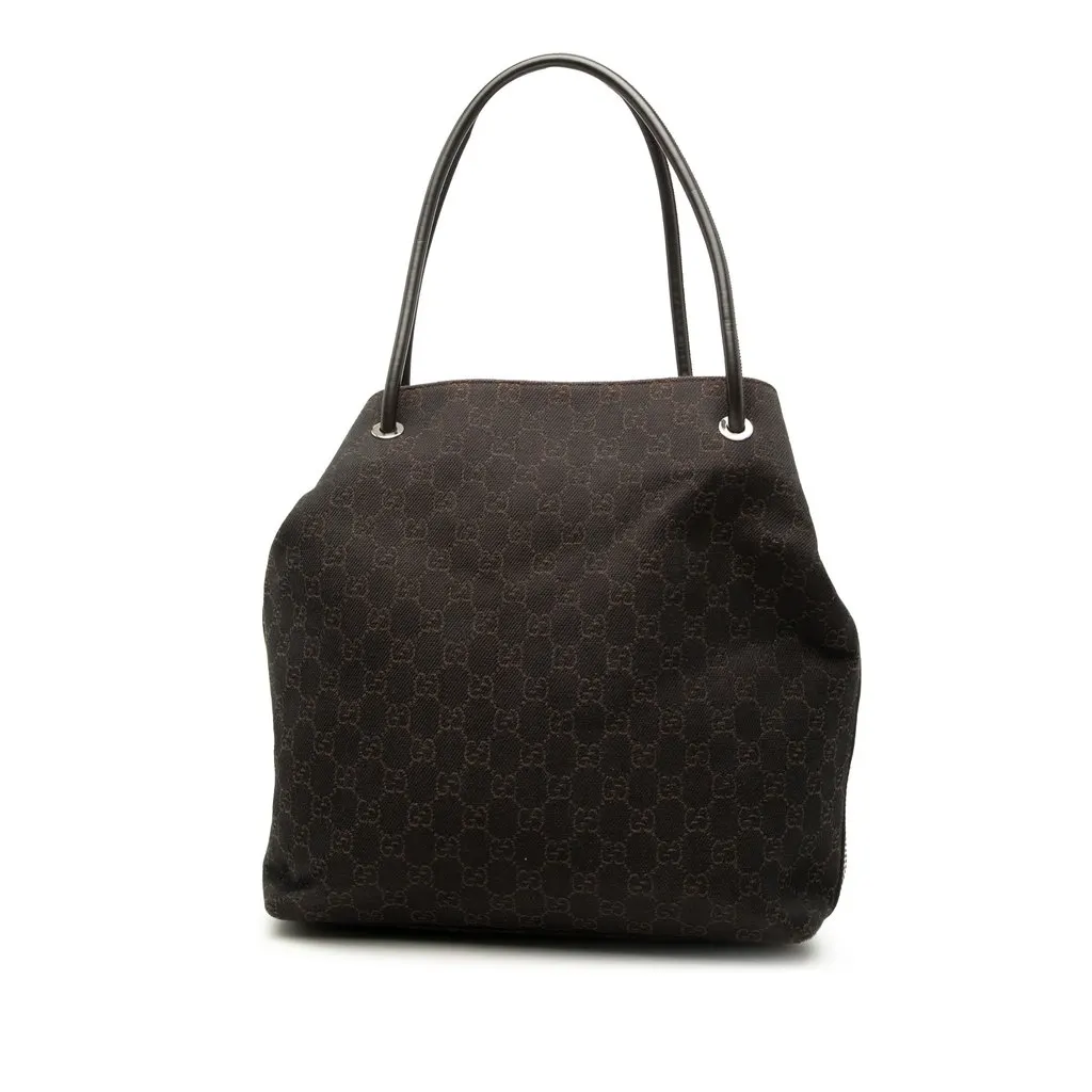 Gucci GG Denim Gifford Tote Brown Very good - Front View