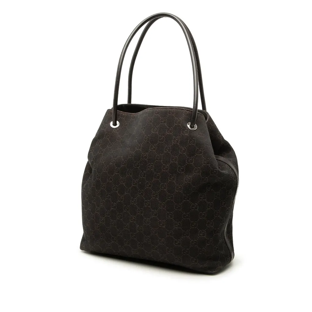 Gucci GG Denim Gifford Tote Brown Very good - Back View