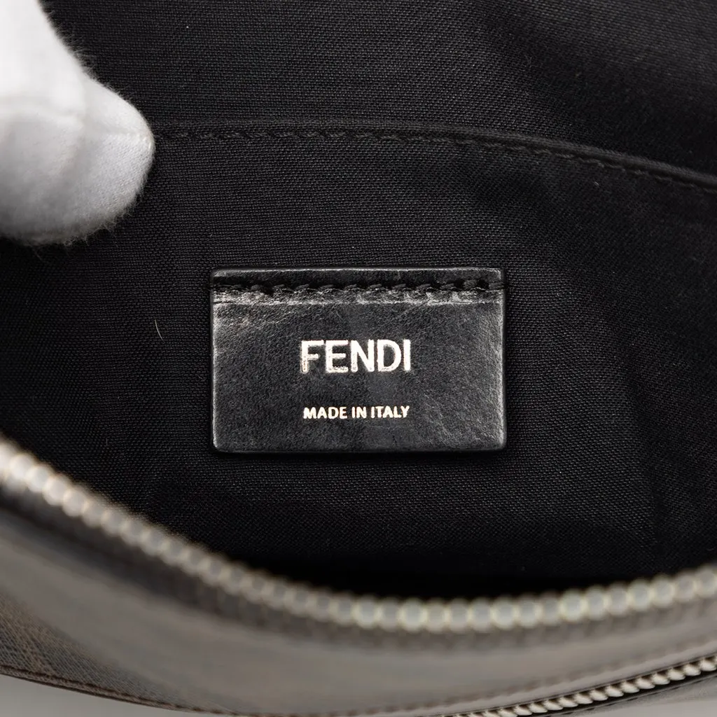 Fendi Zucca Coated Canvas Diagonal Front Zip Clutch Brown Very good - Box View