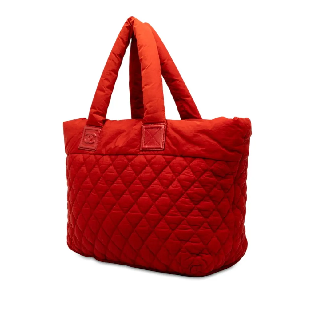 Chanel Medium Quilted Nylon Coco Cocoon Tote Red Polyamide Very good - Back View