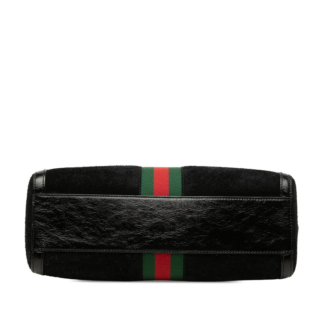 Gucci Medium Suede Web Ophidia Top Handle Bag Black Leather Very good - Inside View