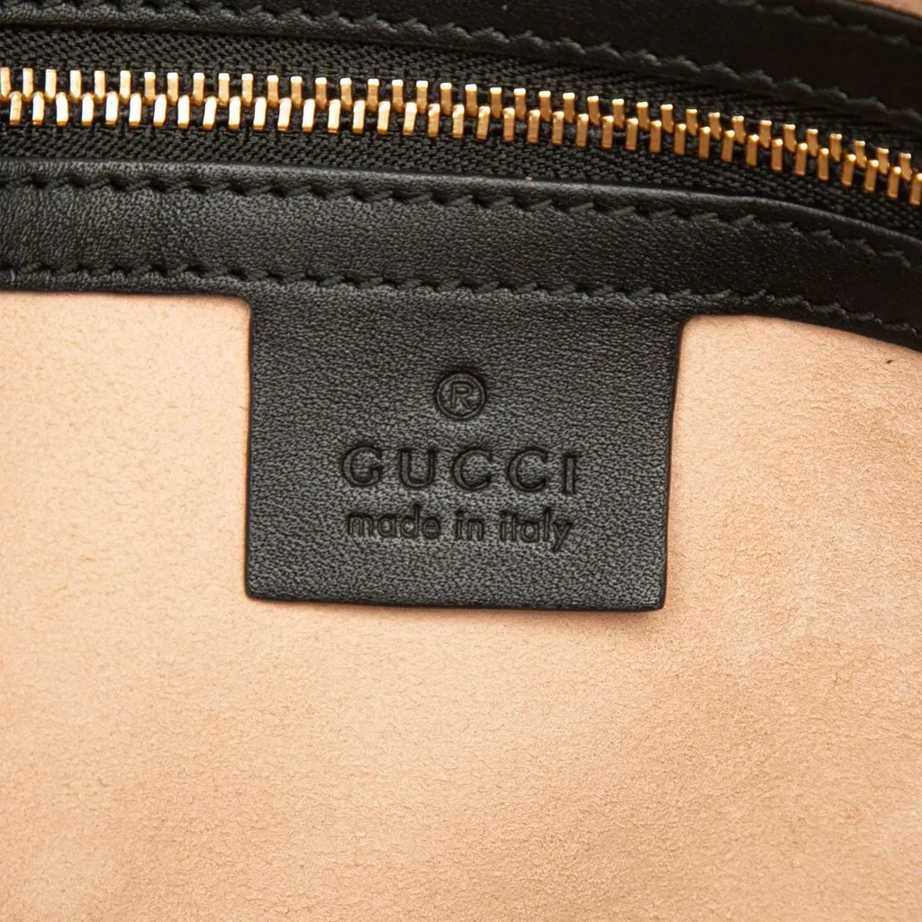 Gucci Medium Suede Web Ophidia Top Handle Bag Black Leather Very good - Box View
