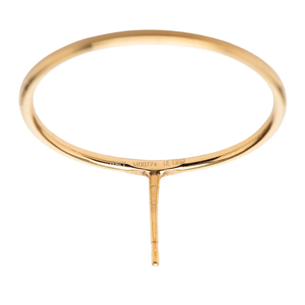 Louis Vuitton Gold Plated LV Eclipse Push Back Earrings Gold Metal Very good - Inside View