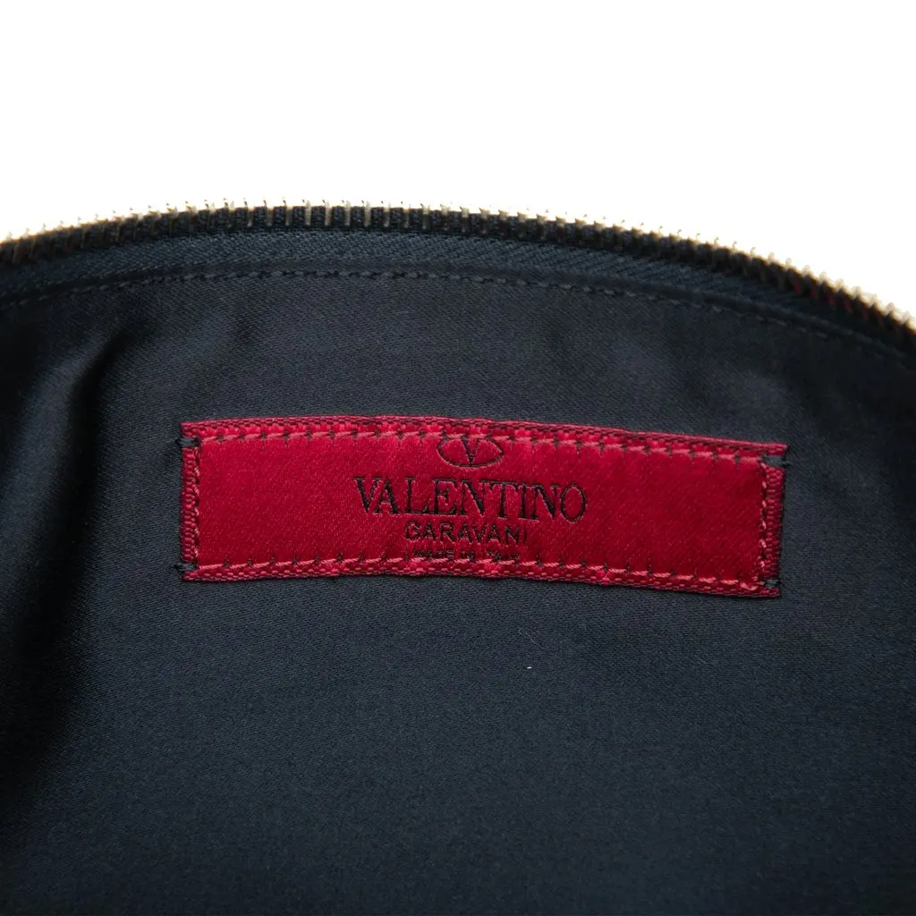 Valentino Leather Rockstud Clutch Black Leather Very good - Box View