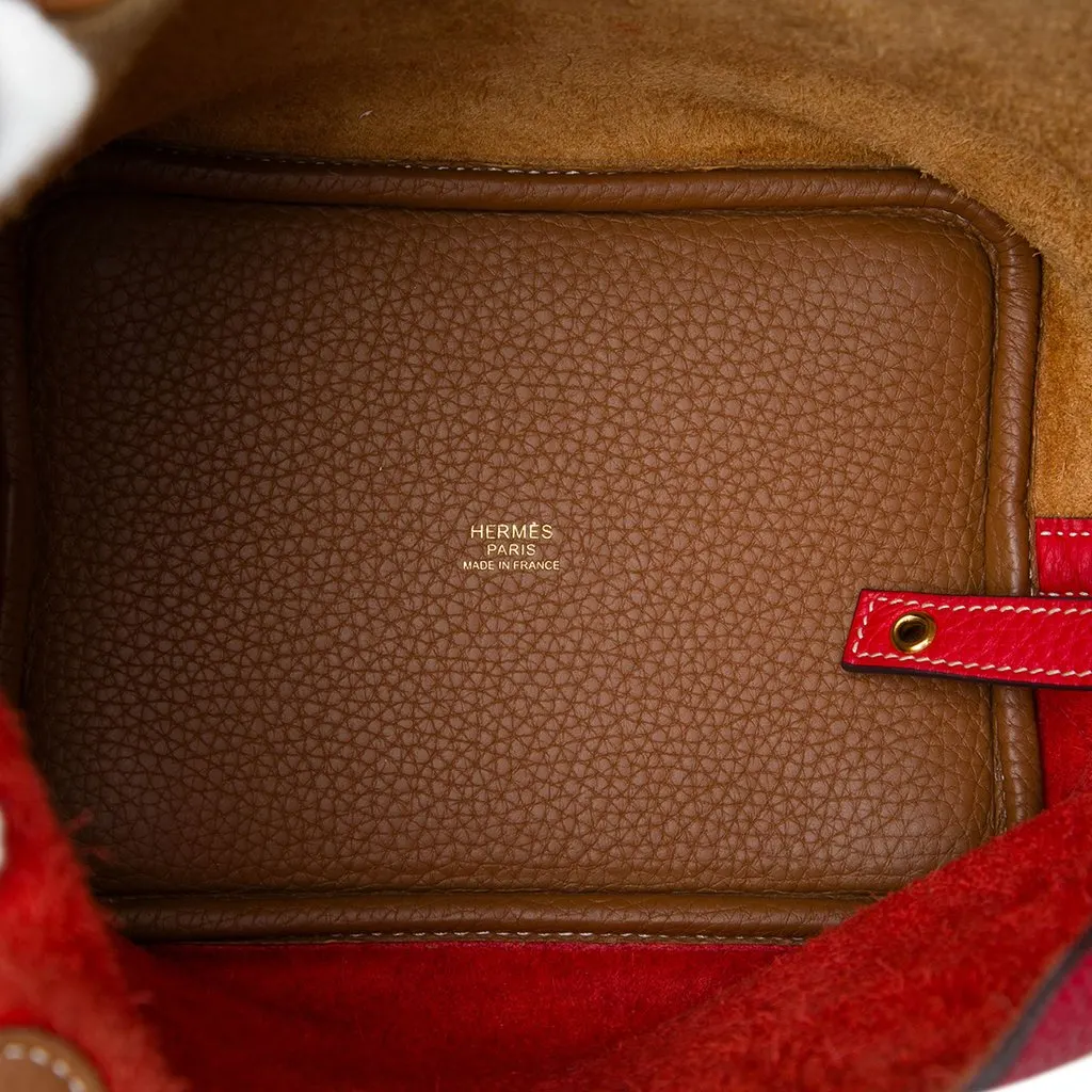 Hermès Clemence Picotin Lock 18 Casaque Red Leather Very good - Model View