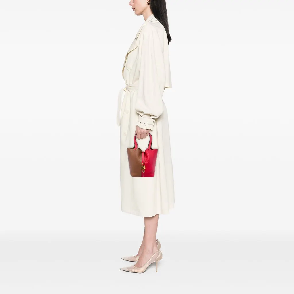 Hermès Clemence Picotin Lock 18 Casaque Red Leather Very good - Box View