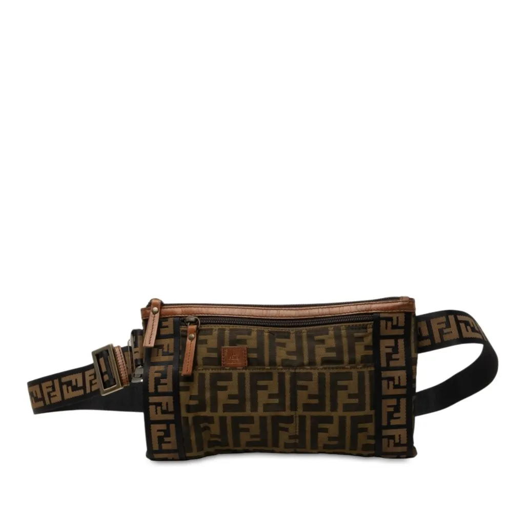 Fendi Zucca Canvas Belt bag Brown Very good - Front View