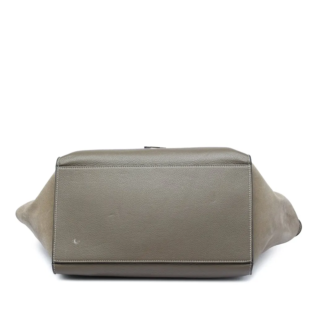 Celine Medium Calfskin and Suede Trapeze Satchel Brown Leather Very good - Inside View