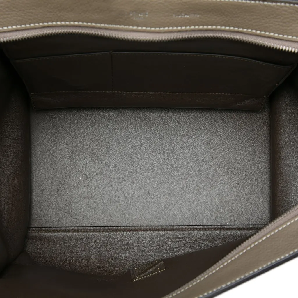 Celine Medium Calfskin and Suede Trapeze Satchel Brown Leather Very good - Model View