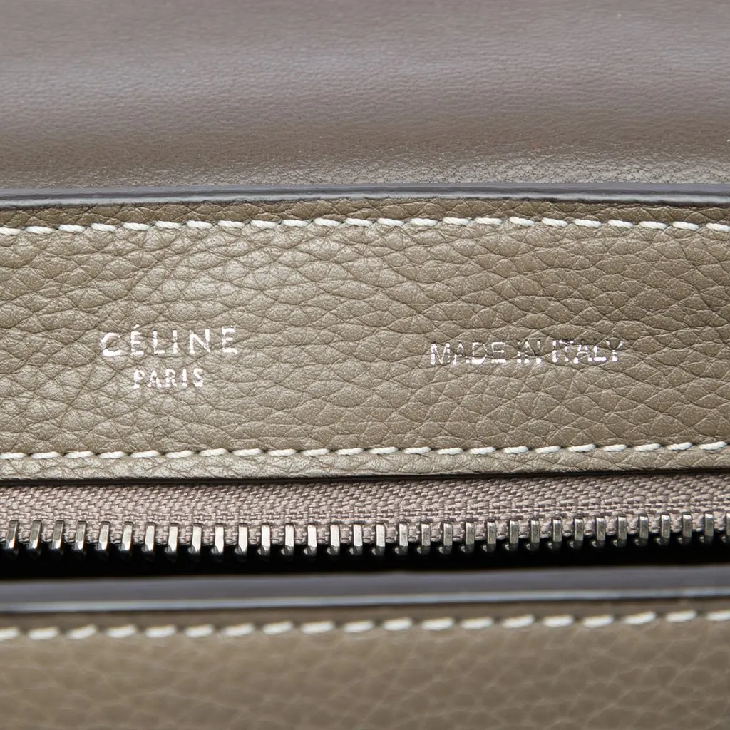 Celine Medium Calfskin and Suede Trapeze Satchel Brown Leather Very good - Box View