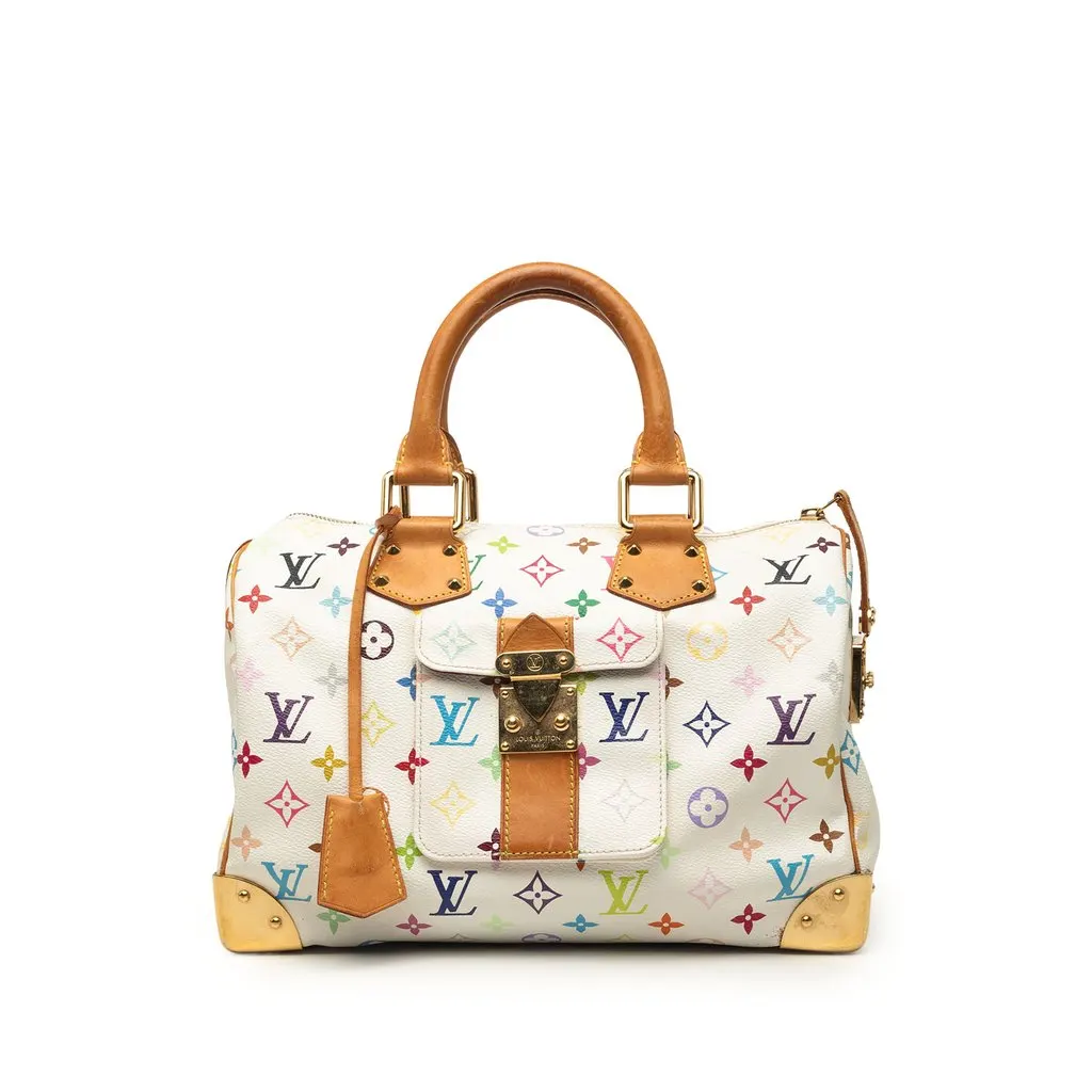 Louis Vuitton Monogram Multicolore Speedy 30 White Very good - Front View