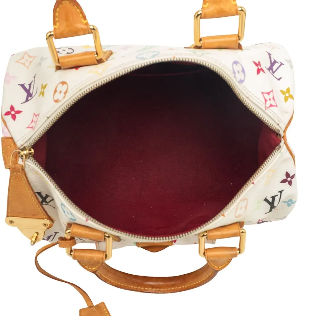 Louis Vuitton Monogram Multicolore Speedy 30 White Very good - Model View