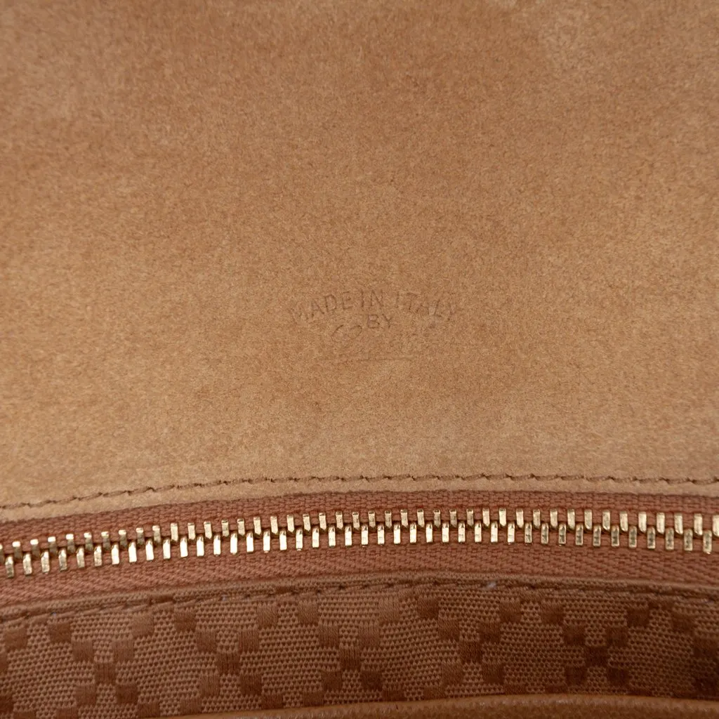 Gucci Medium Suede Web Horsebit Paparazzo Top Handle Bag Beige Leather Very good - Box View