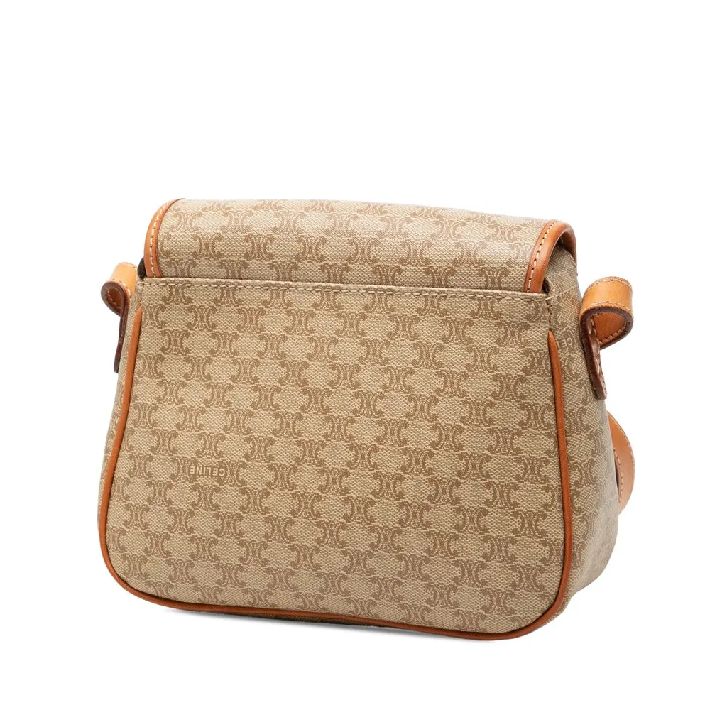 Celine Macadam Coated Canvas Crossbody Beige Canvas Good - Back View