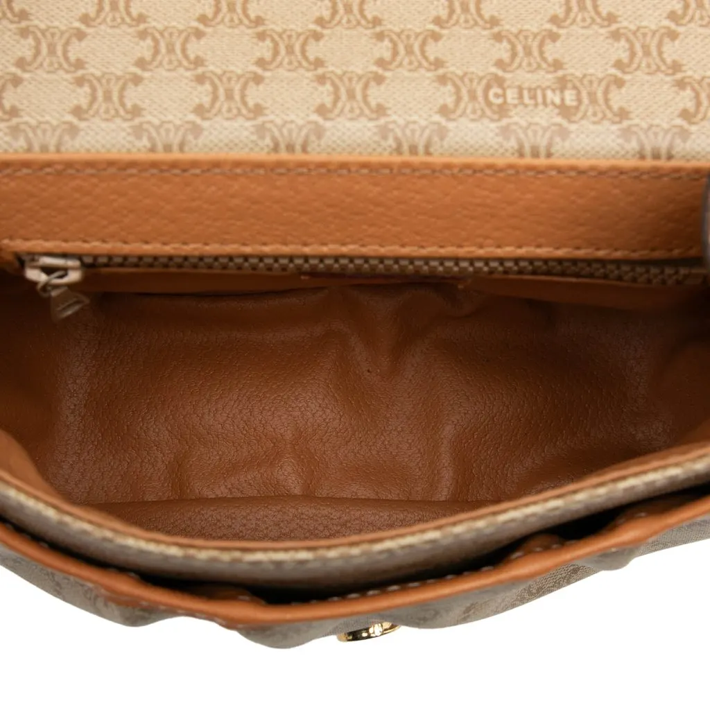 Celine Macadam Coated Canvas Crossbody Beige Canvas Good - Model View