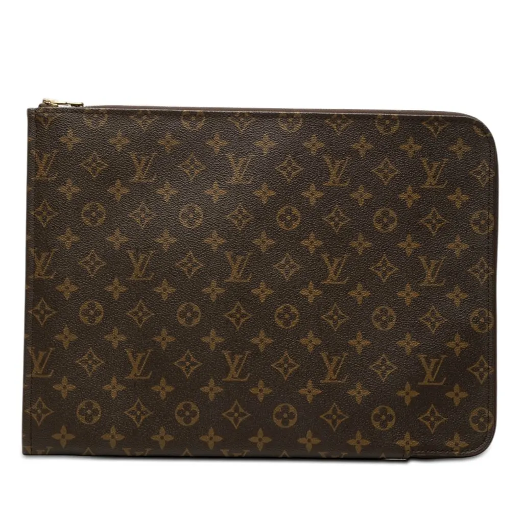 Louis Vuitton Monogram Poche Documents Portfolio Brown Very good - Front View