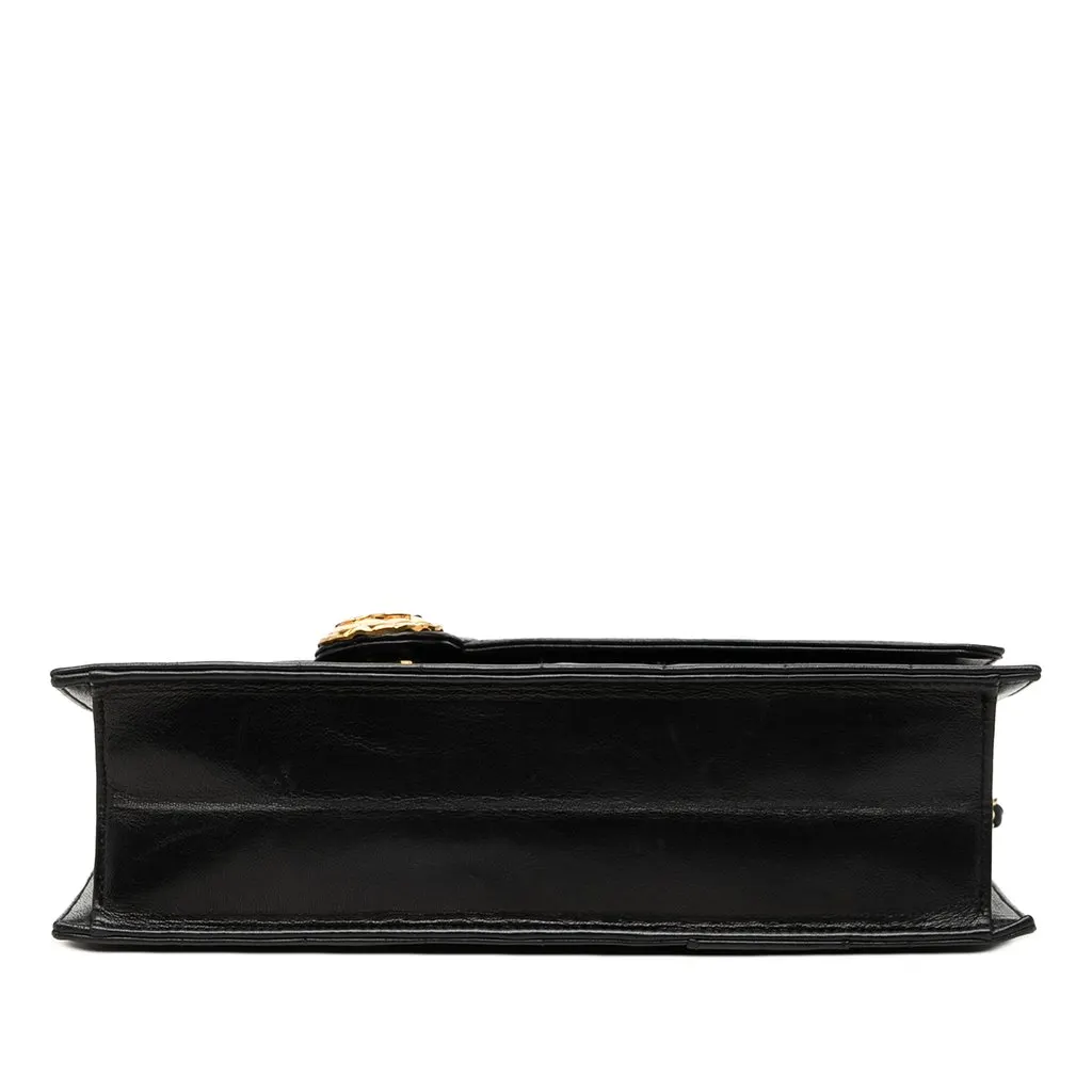 Chanel CC Vertical and Diagonal Quilted Calfskin Envelope Flap Black Leather Very good - Inside View