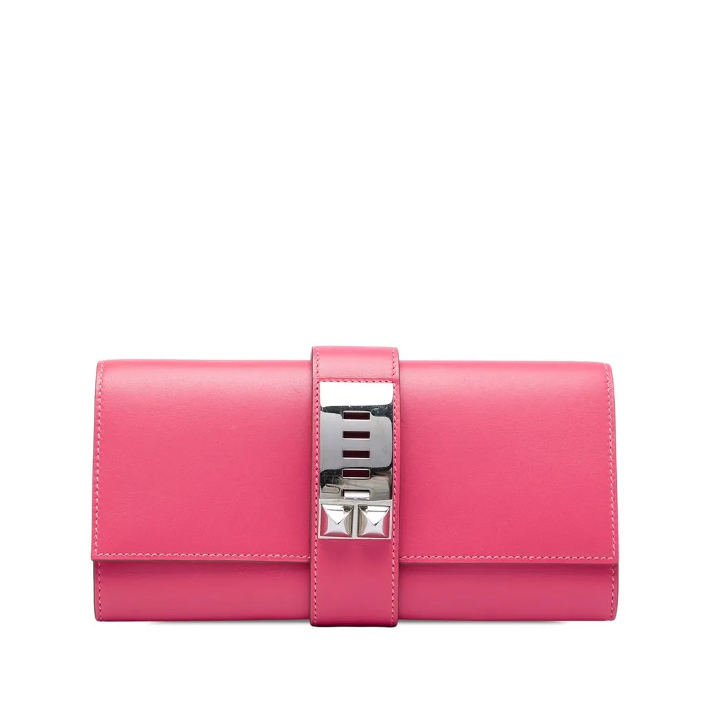 Hermès Tadelakt Medor Clutch 23 Pink Leather Very good - Front View