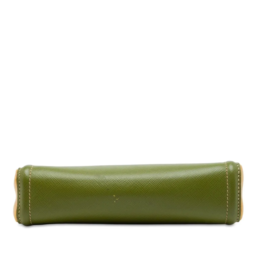 Prada Bicolor Saffiano Shoulder Bag Green Leather Very good - Inside View