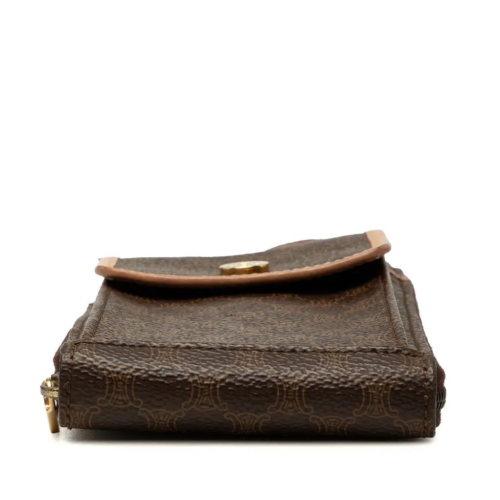 Celine Macadam Coated Canvas Wallet with Strap Brown Canvas Very good - Inside View