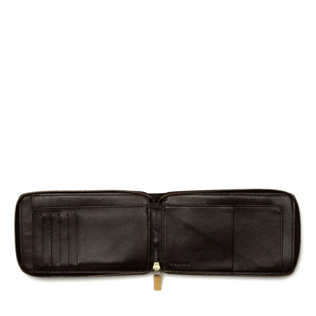 Celine Macadam Coated Canvas Wallet with Strap Brown Canvas Very good - Model View