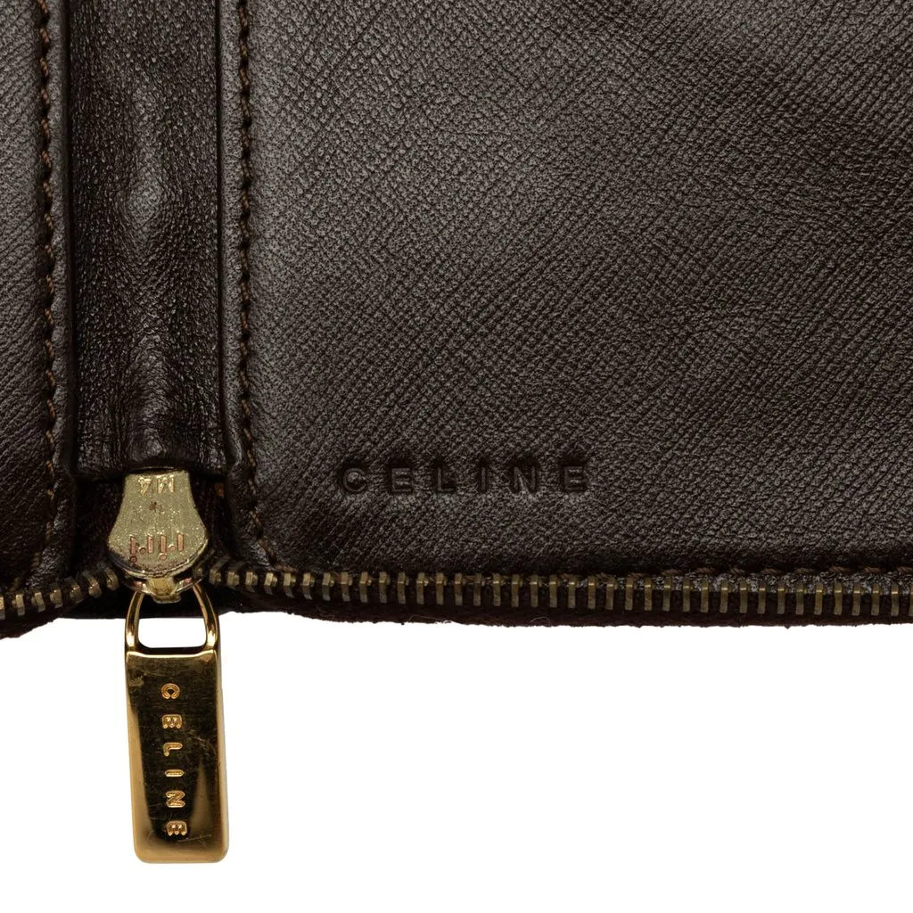 Celine Macadam Coated Canvas Wallet with Strap Brown Canvas Very good - Box View