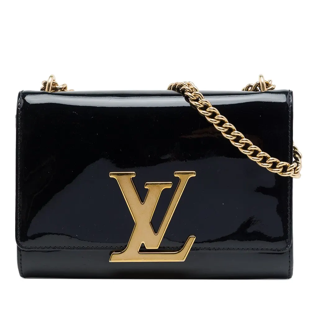 Louis Vuitton Vernis Louise Sliding Chain MM Black Leather Very good - Front View