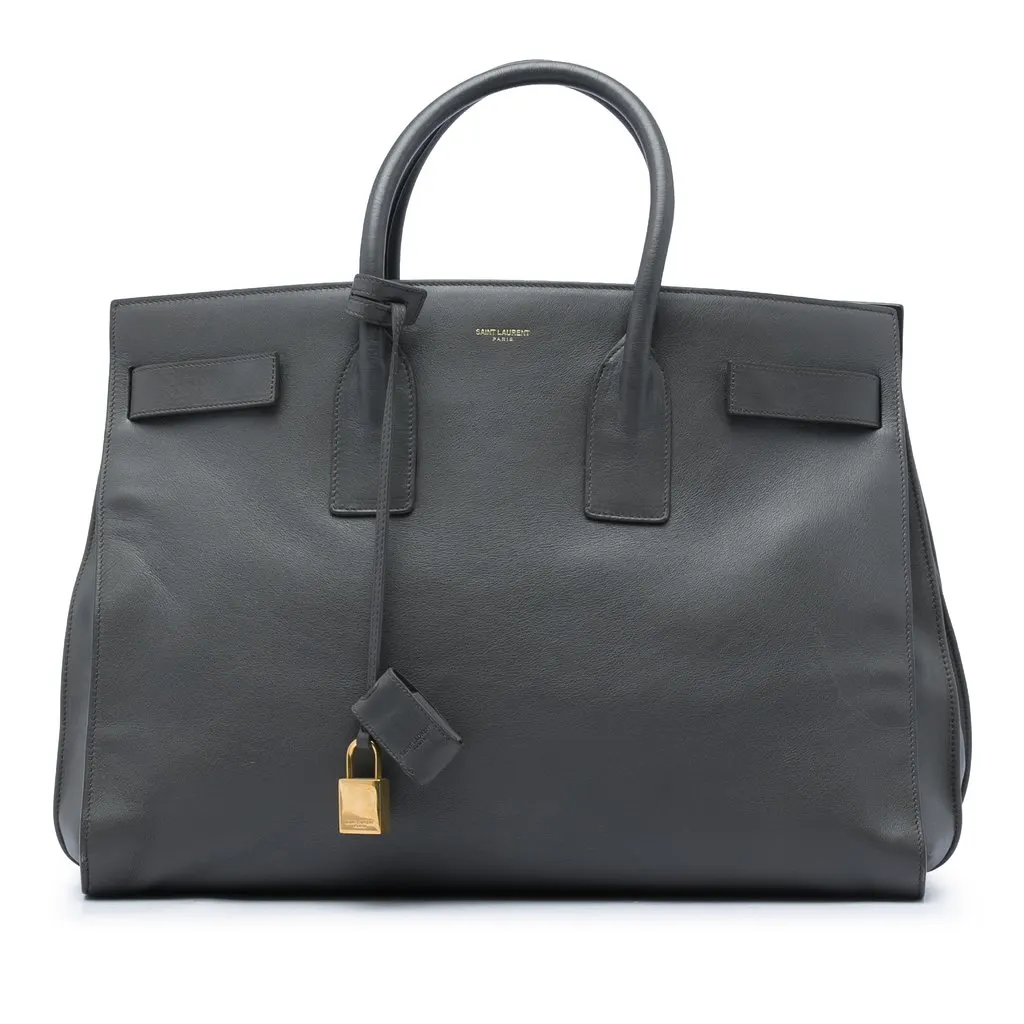 Saint Laurent Large Smooth Calfskin Sac De Jour Tote MultiColor Leather Very good - Front View