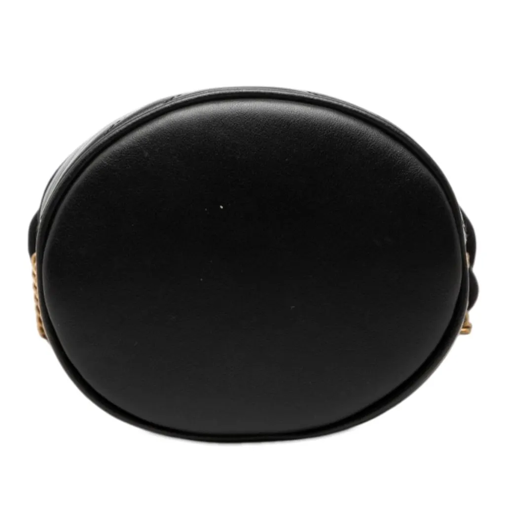 Gucci Small GG Marmont Leather Matelasse Bucket Bag Black Leather Very good - Inside View
