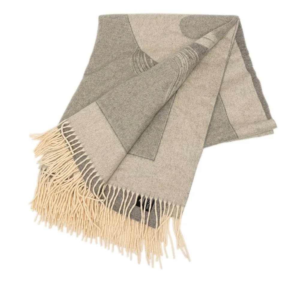 Hermès Cashmere Cheval Blanket Silver Very good - Back View