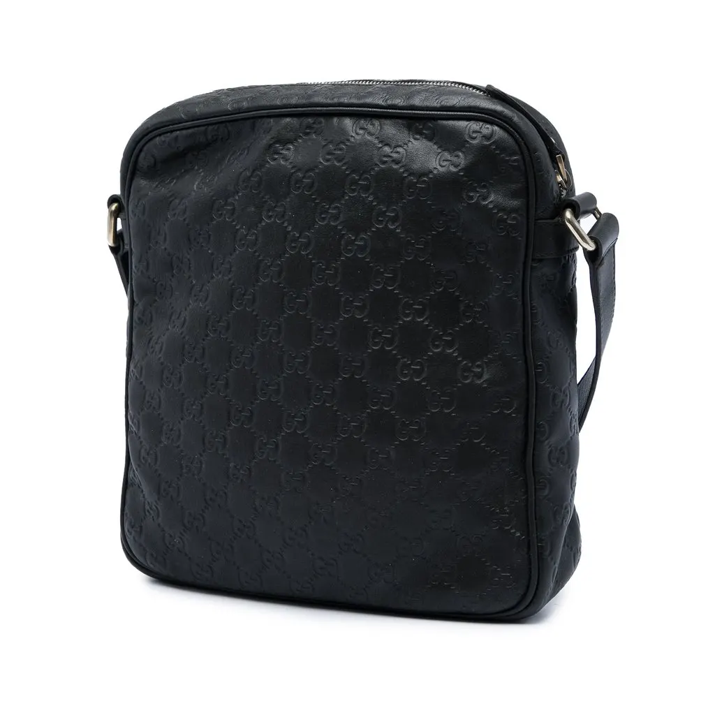 Gucci Guccissima Crossbody Black Leather Very good - Back View