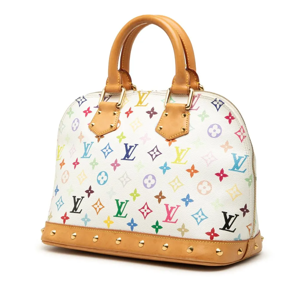 Louis Vuitton Monogram Multicolore Alma PM White Canvas Good - Back View