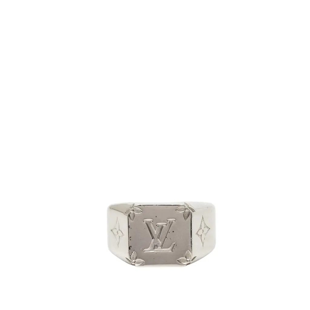 Louis Vuitton Brass Monogram Signet Ring L