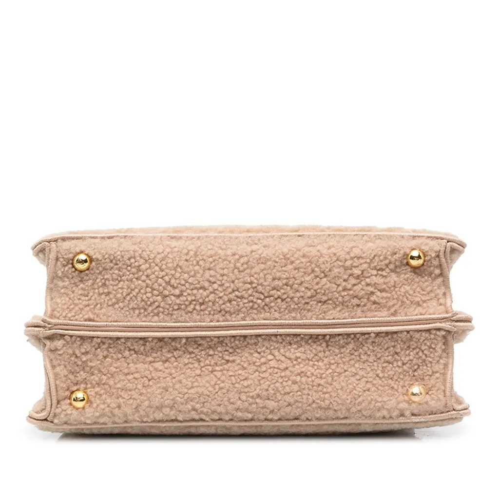 Fendi Small Shearling Peekaboo ISeeU Satchel Pink Shearling Good - Inside View