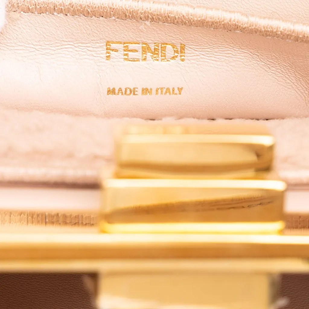 Fendi Small Shearling Peekaboo ISeeU Satchel Pink Shearling Good - Box View