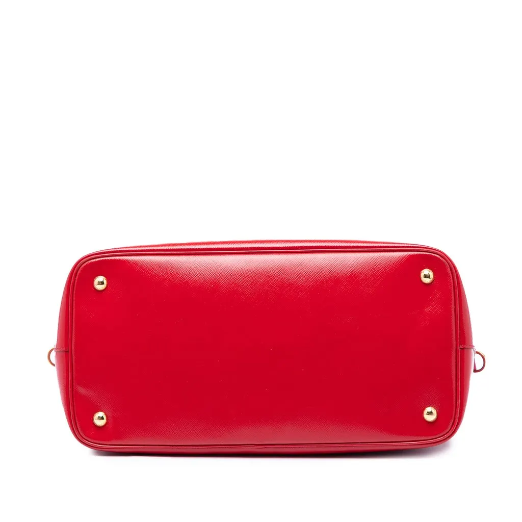 Prada Saffiano Vernice Convertible Tote Red Leather Very good - Inside View
