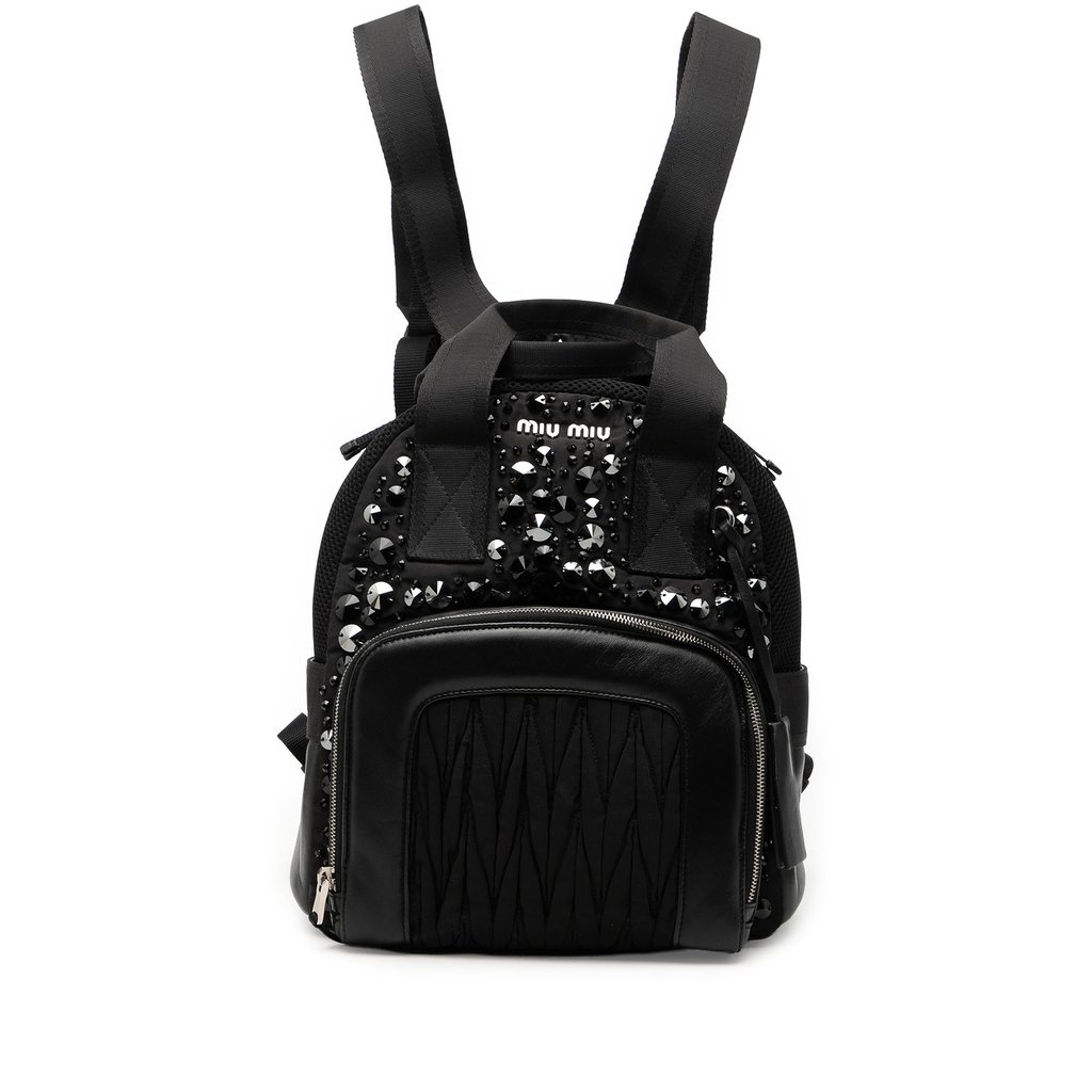 Miu Miu Leather Trimmed Matelasse Crystal | Libas Collective