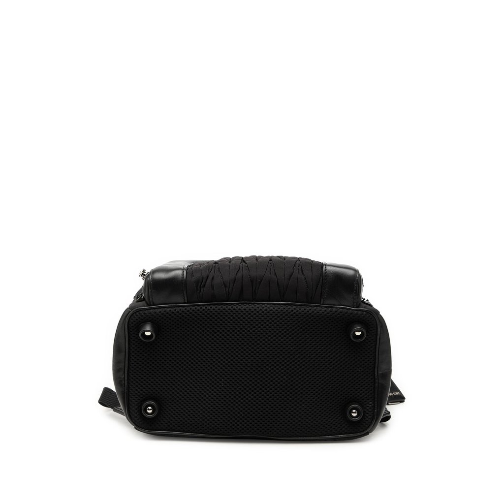 Miu Miu Leather Trimmed Matelasse Crystal Embellished Nylon display picture 1