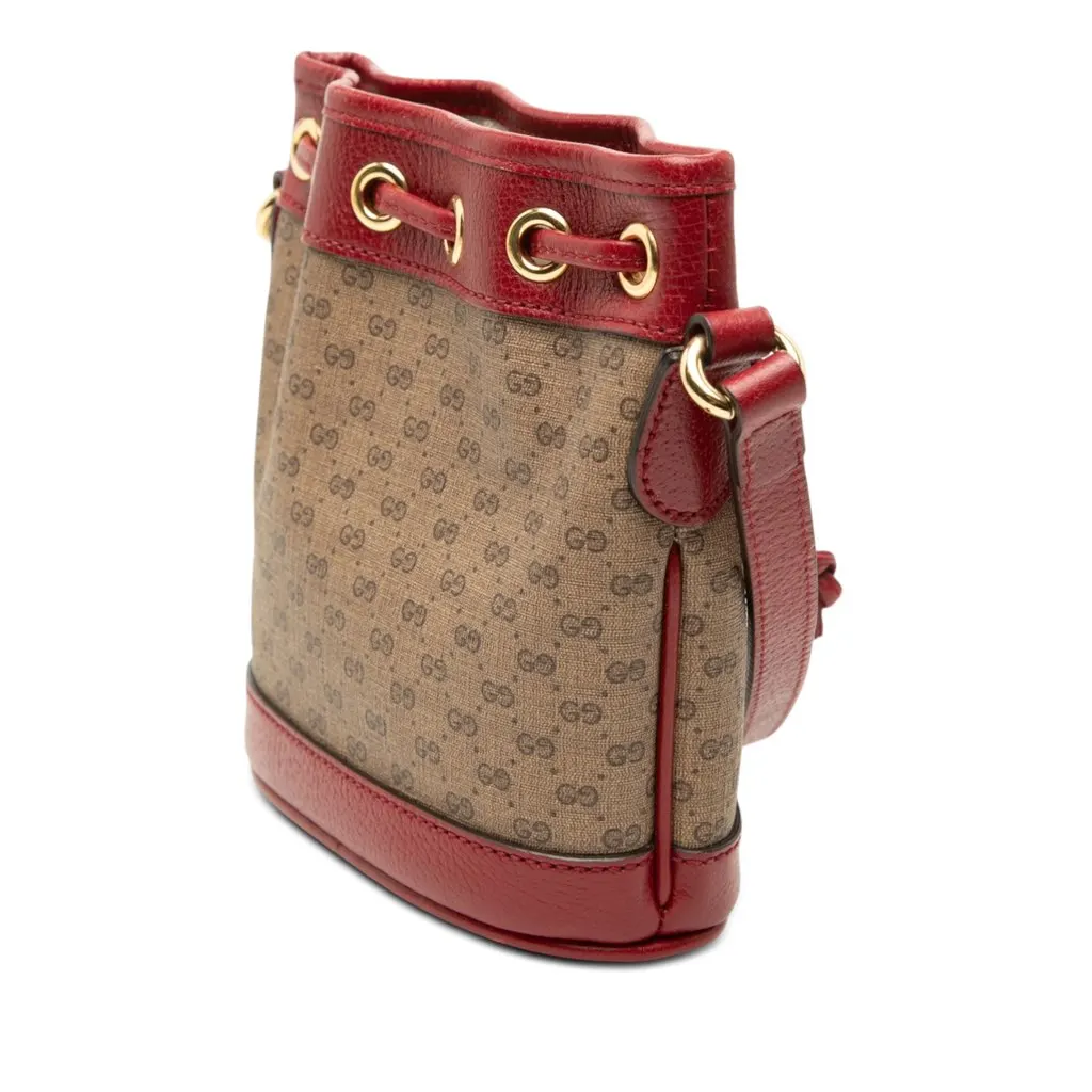 Gucci Micro GG Supreme Doraemon Bucket Bag Beige Very good - Back View