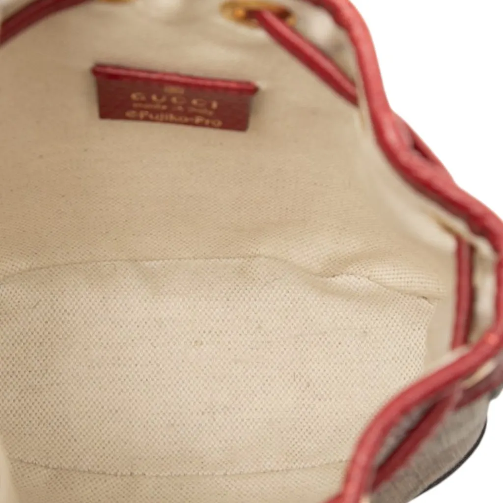 Gucci Micro GG Supreme Doraemon Bucket Bag Beige Very good - Model View
